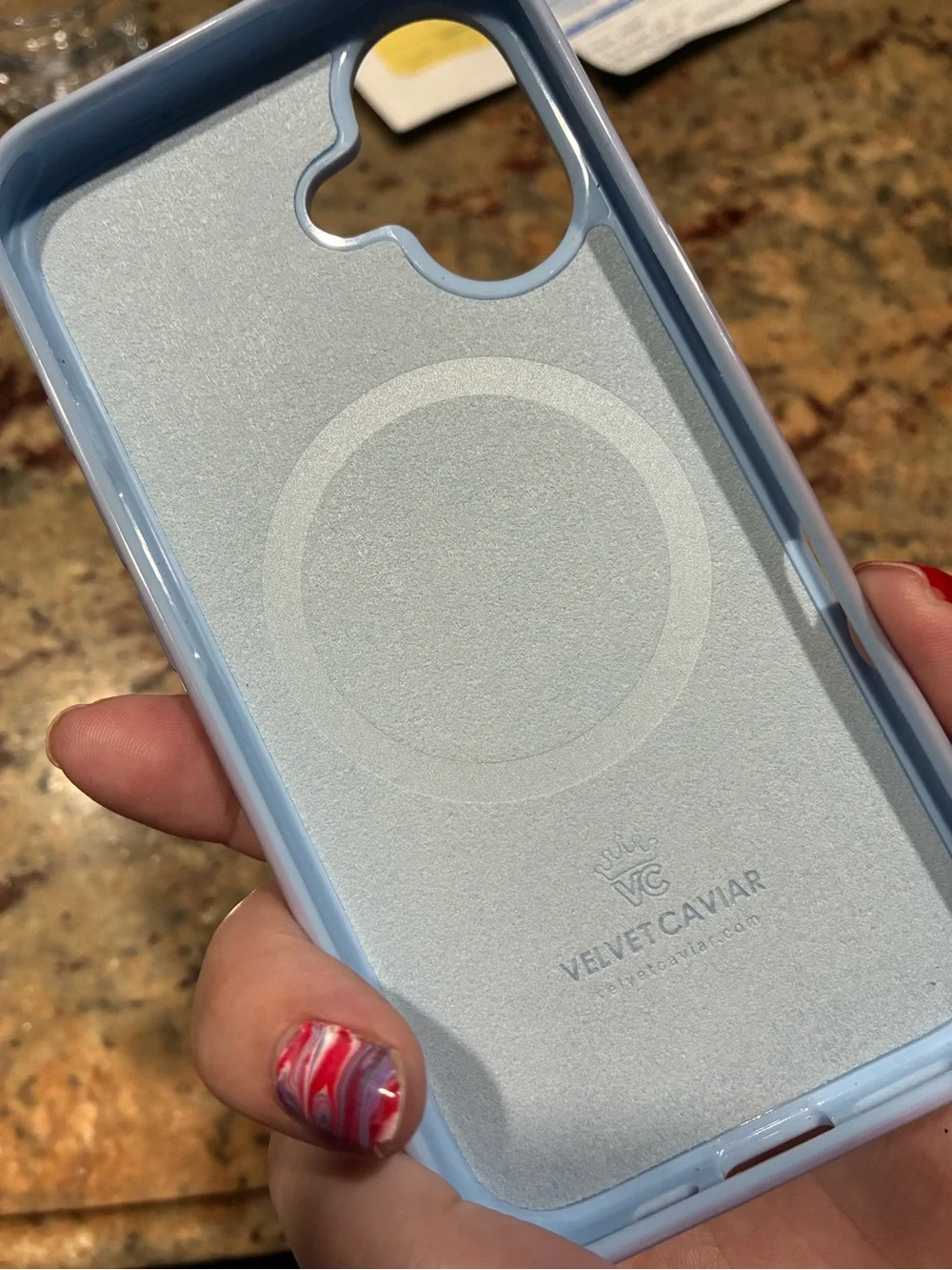 iPhone 16 - Pink & Blue Marble Holographic Phone Case